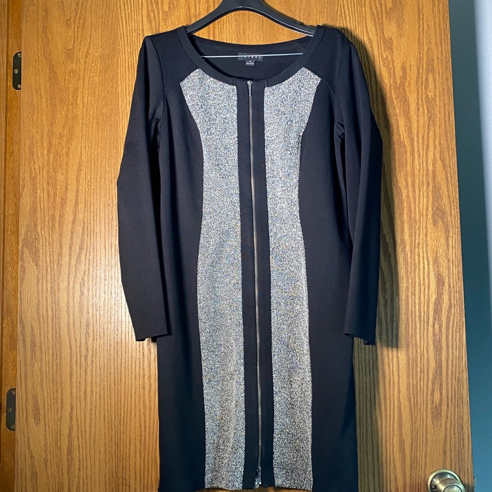 Black and Gray full zip dress